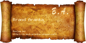 Brand Aranka névjegykártya